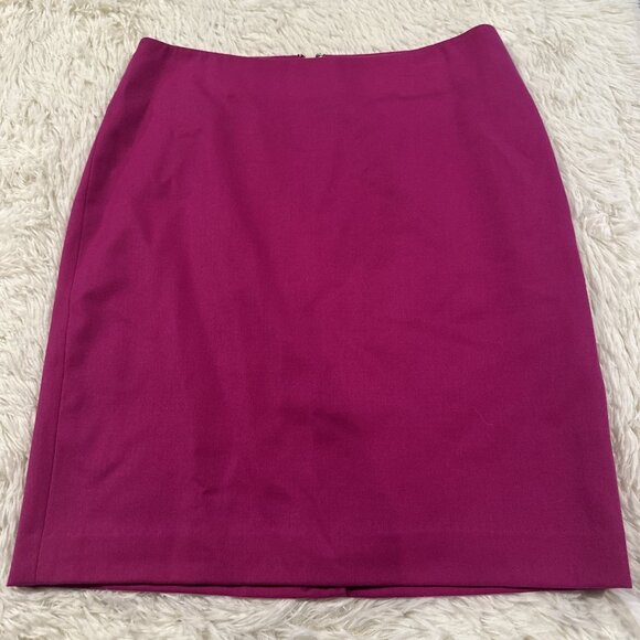 Talbots womens 6 NWT magenta pencil skirt lined career office 99% wool - Picture 1 of 9
